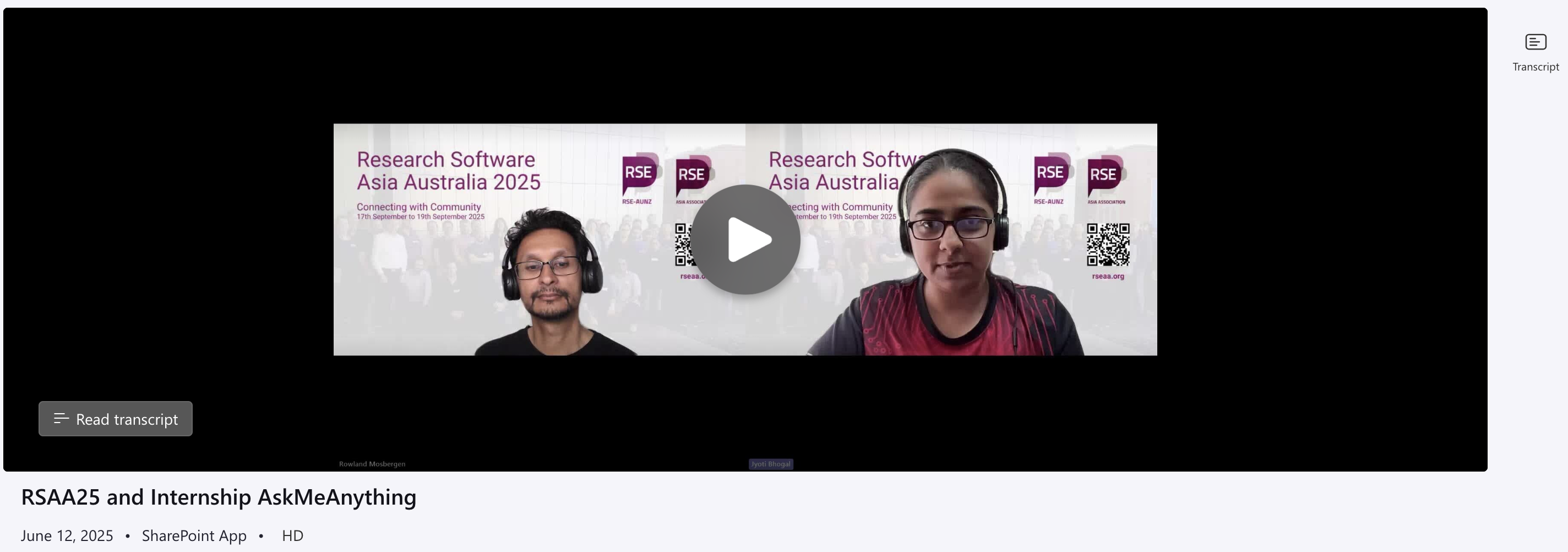 RSAA25 and Internship Ask Me Anything